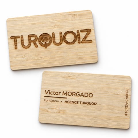 Carte NFC Bois gravée — Bambou, vue 2