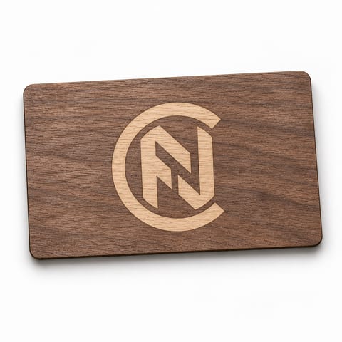 Carte NFC Bois gravée — Noyer, vue 2