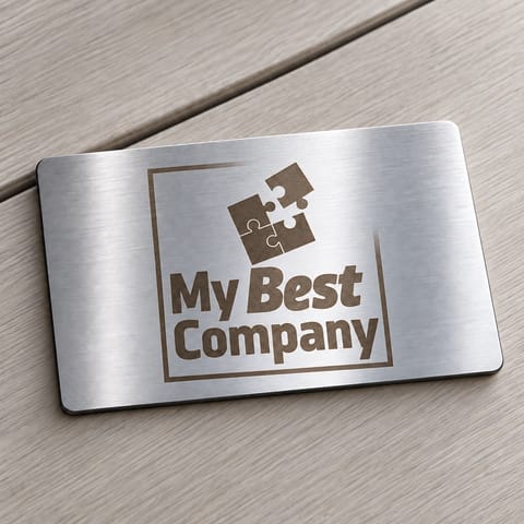 Carte NFC Métal gravée — Argent brossé, vue 1