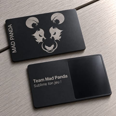 Carte NFC Métal gravée — Noir mat, vue 2